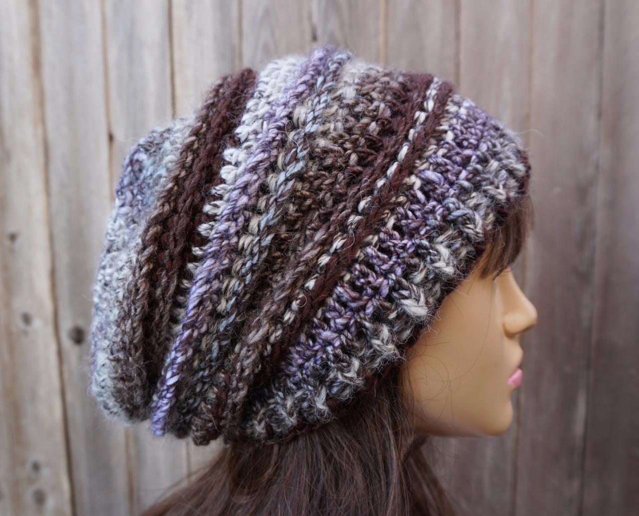 Crochet Hat - Slouchy Hat -multicolored - Winter Accessories Autumn Accessories Fall Fashion