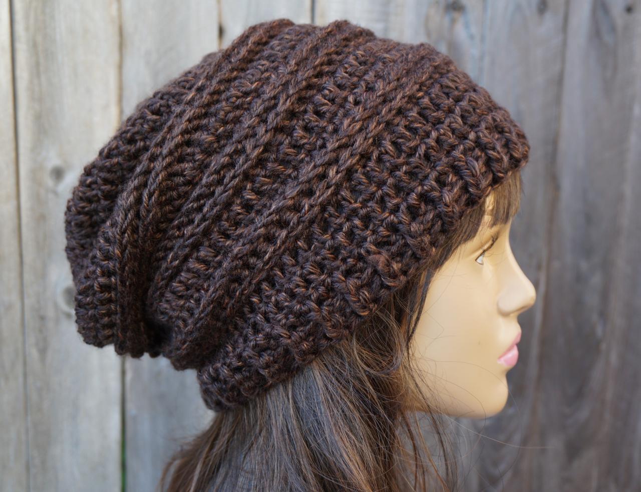 Crochet Hat - Slouchy Hat -brown - Winter Accessories Autumn Accessories Fall Fashion